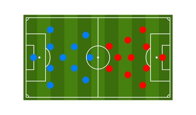 Two Football Teams Formation