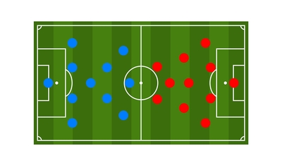 Two Football Teams Formation