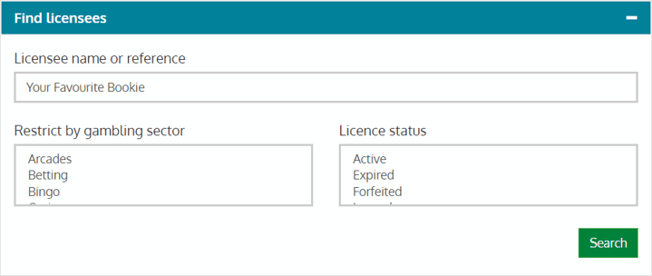 UKGC License Search