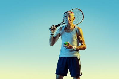 Elderly Tennis Player