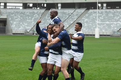 Rugby Team Celebrates