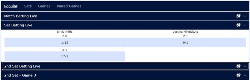 Tennis Betting Markets