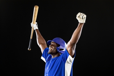 Baseball Player Celebrates Winning Match