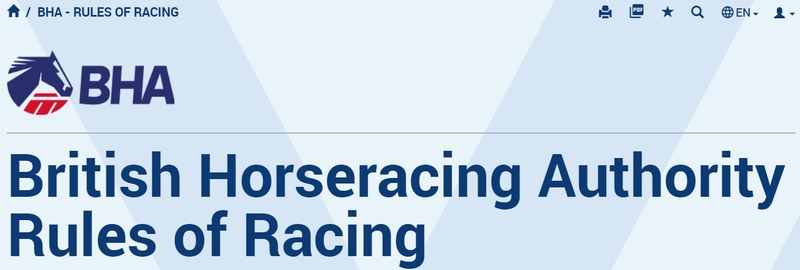 British Horse Racing Authority Rules