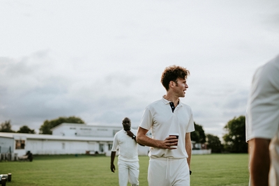 Cricket Player Tea Break