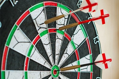 Three Darts in Dartboard