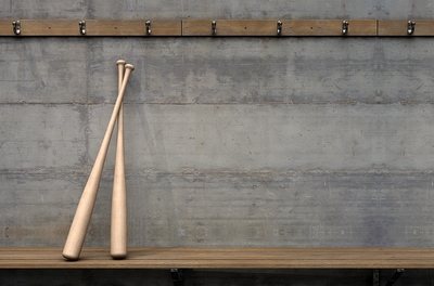 Baseball Bats on Bench