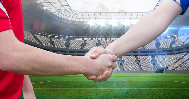 Footballers Shaking Hands