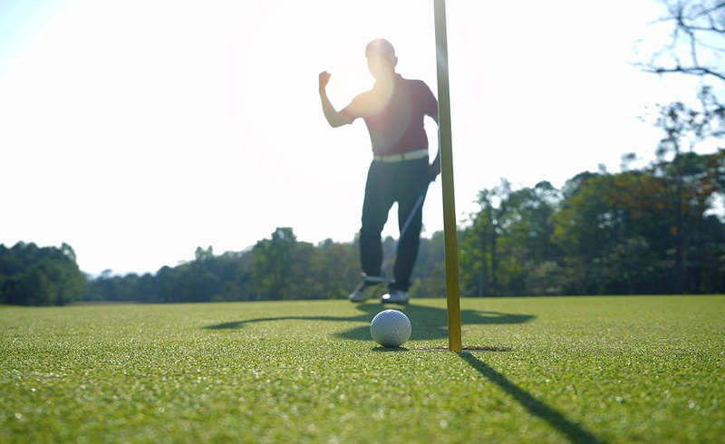 Golfer Celebrates