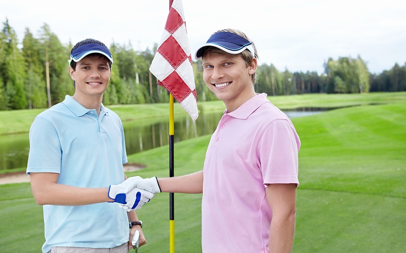 Golfers Shaking Hands