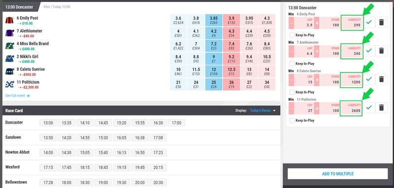 Liability at Betting Exchange