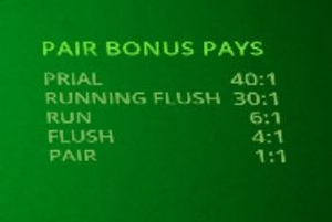 3 Card Brag Bonus Payouts