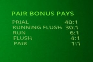 3 Card Brag Bonus Payouts