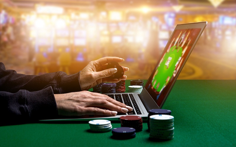 Playing Casino on Laptop