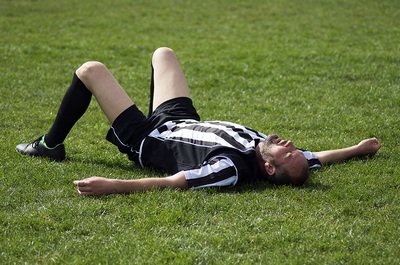 Exhausted Football PLayer